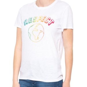 🌎🆕 Lucky Brand Respect Planet Earth White & multicolor print